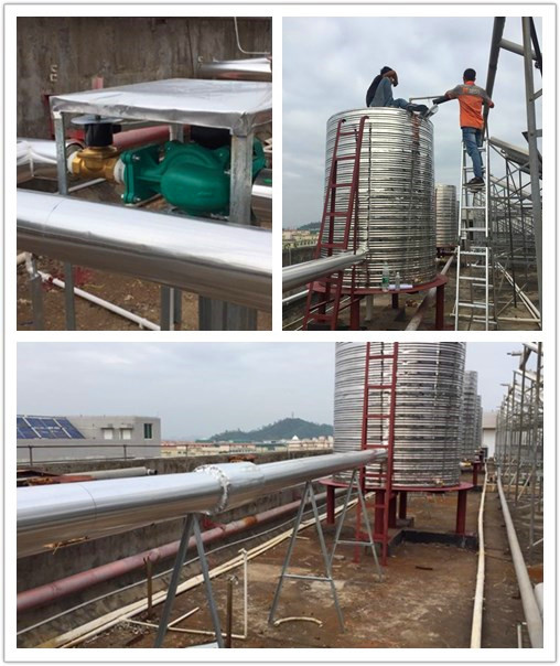 旭泰工廠熱水工程安裝細節圖